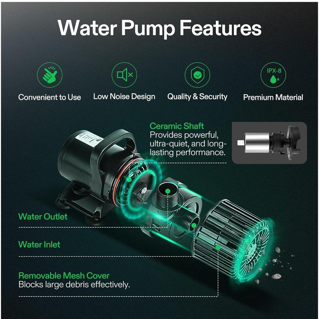 120W 2700 GPH 15ft Lift Submersible Water Pump W/Barrier Bag for Pond