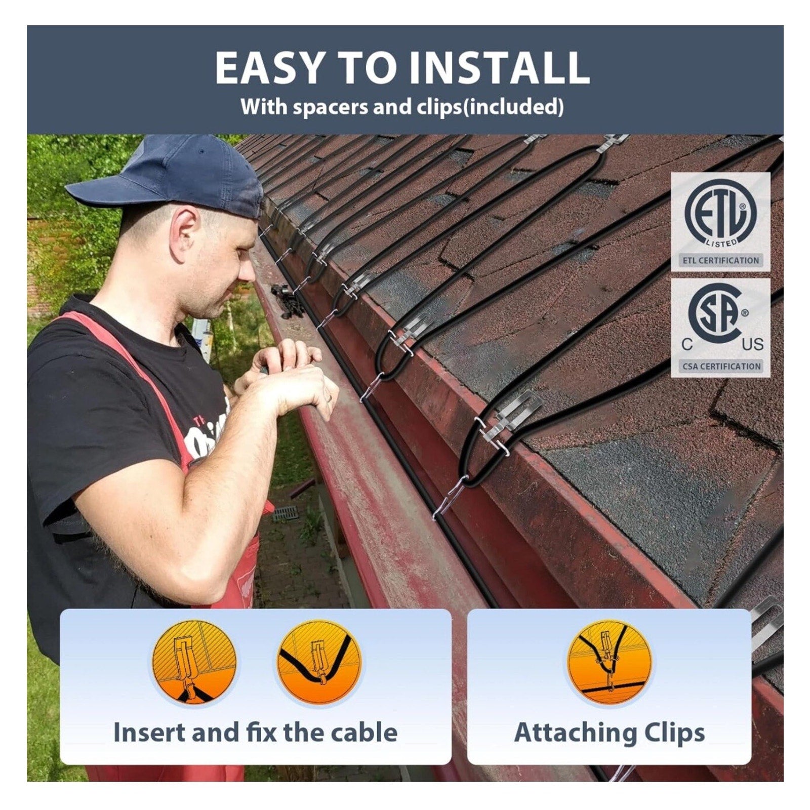 Pre-assembled Self-regulating Pipe Heating Cable Heat It 30ft
