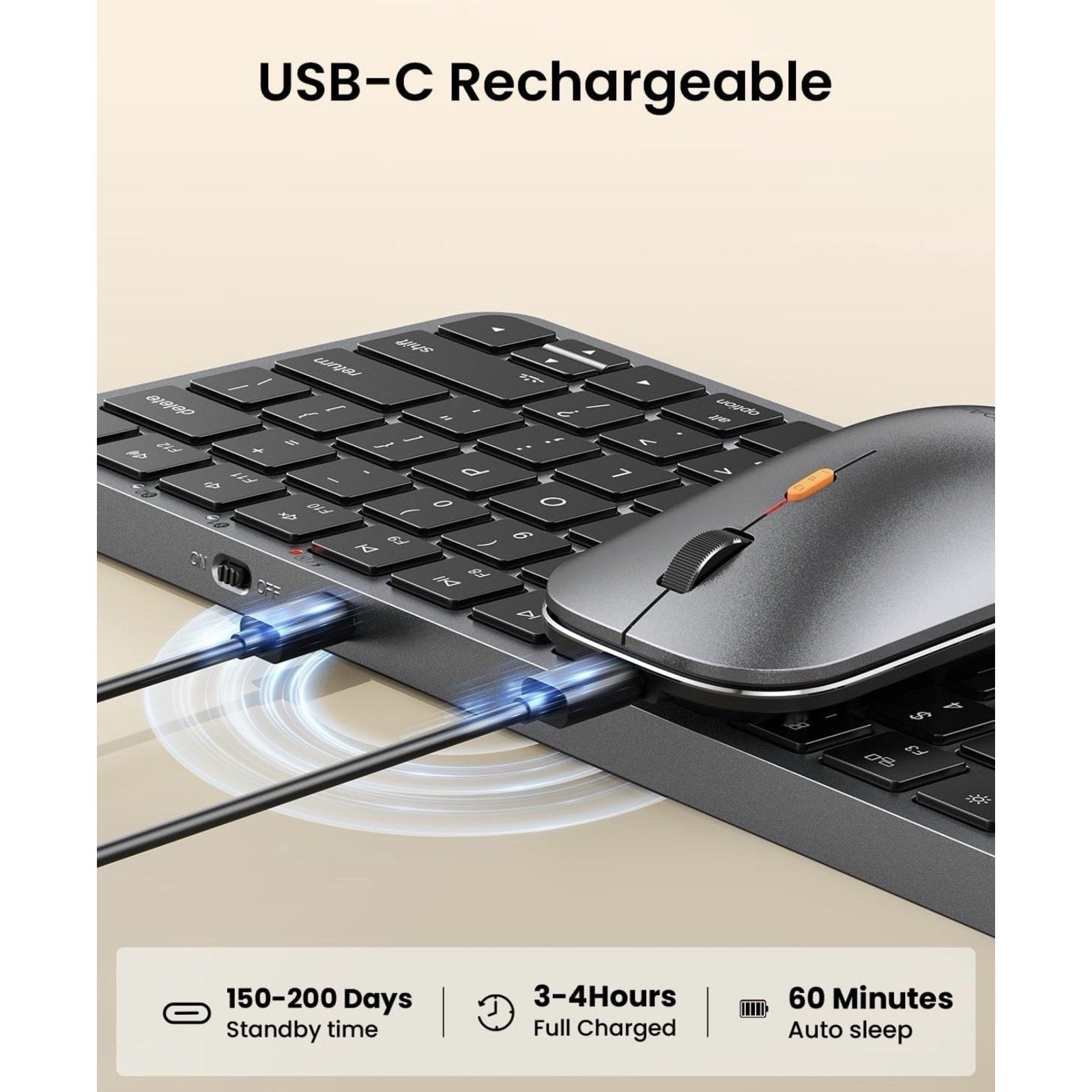 Protoarc Multi-Device Backlit Mac Keyboard And Mouse Combo Model KM90-A
