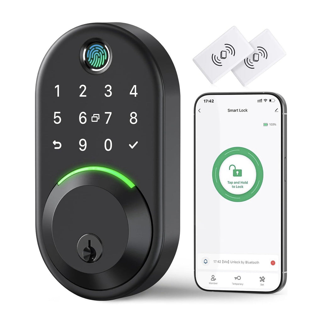 Yamiry Fingerprint Smart Door Lock Keyless Entry Deadbolt Digital Keypad Black