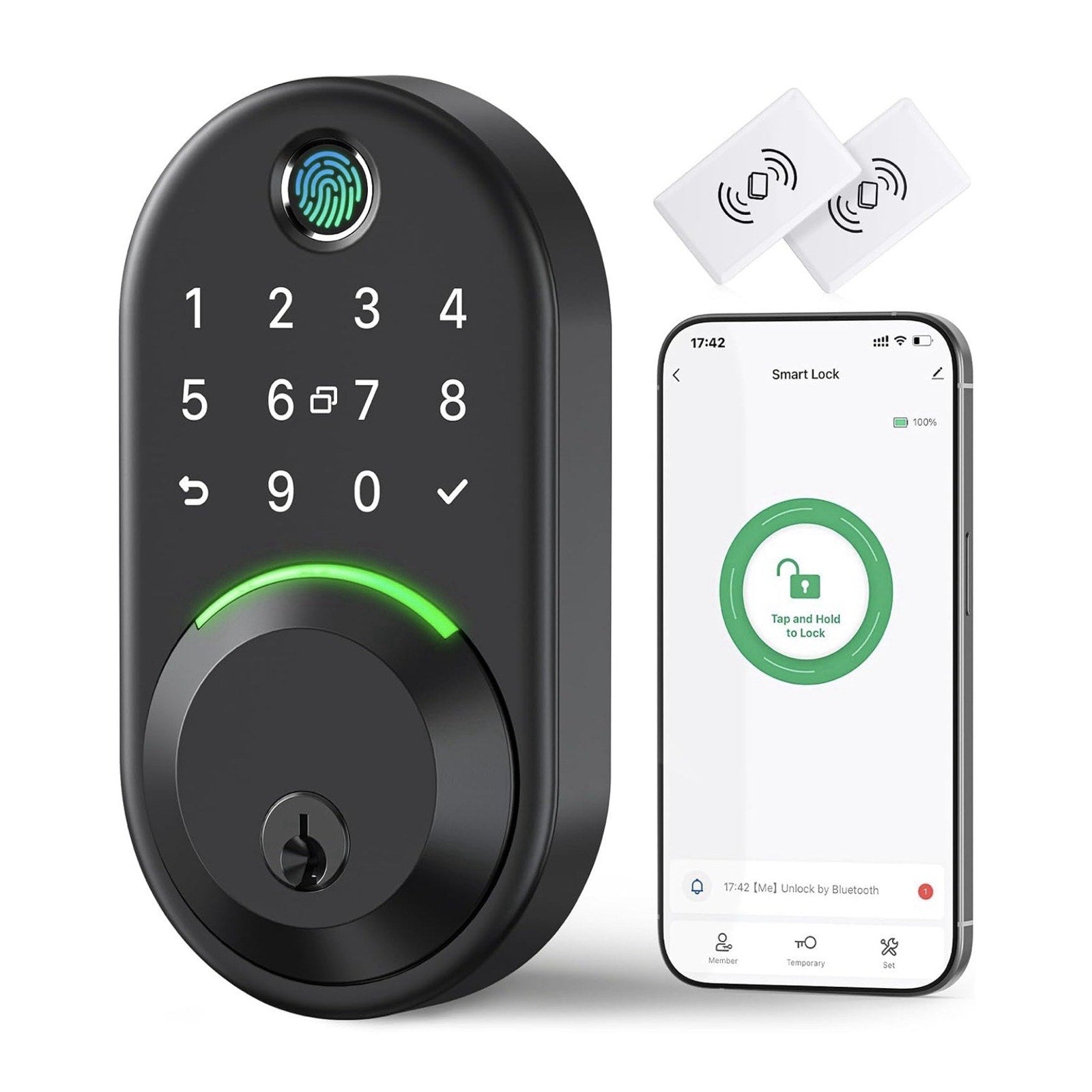 Yamiry Fingerprint Smart Door Lock Keyless Entry Deadbolt Digital Keypad Black
