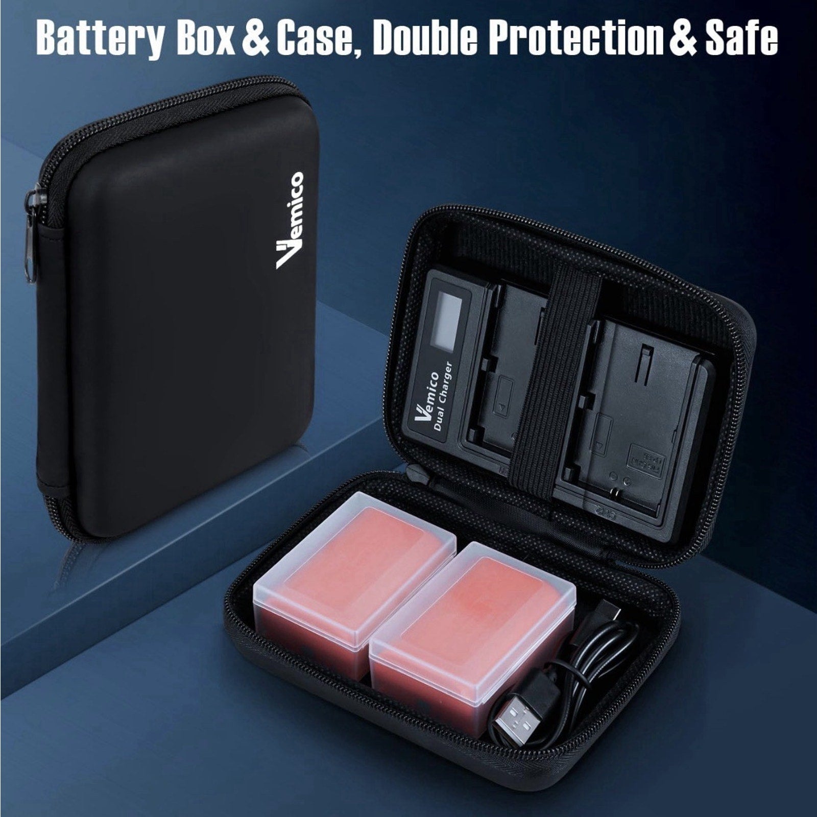 Vemico LP-E6NH Battery Charger Kit with 2100mAh LP-E6 Batteries