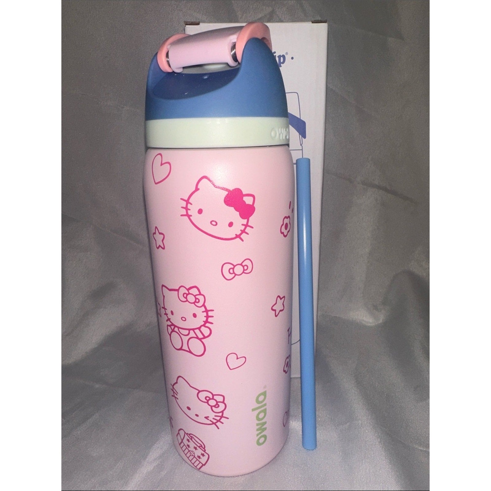 Custom Owala FreeSip Hello Kitty Pink/Blue 32 oz