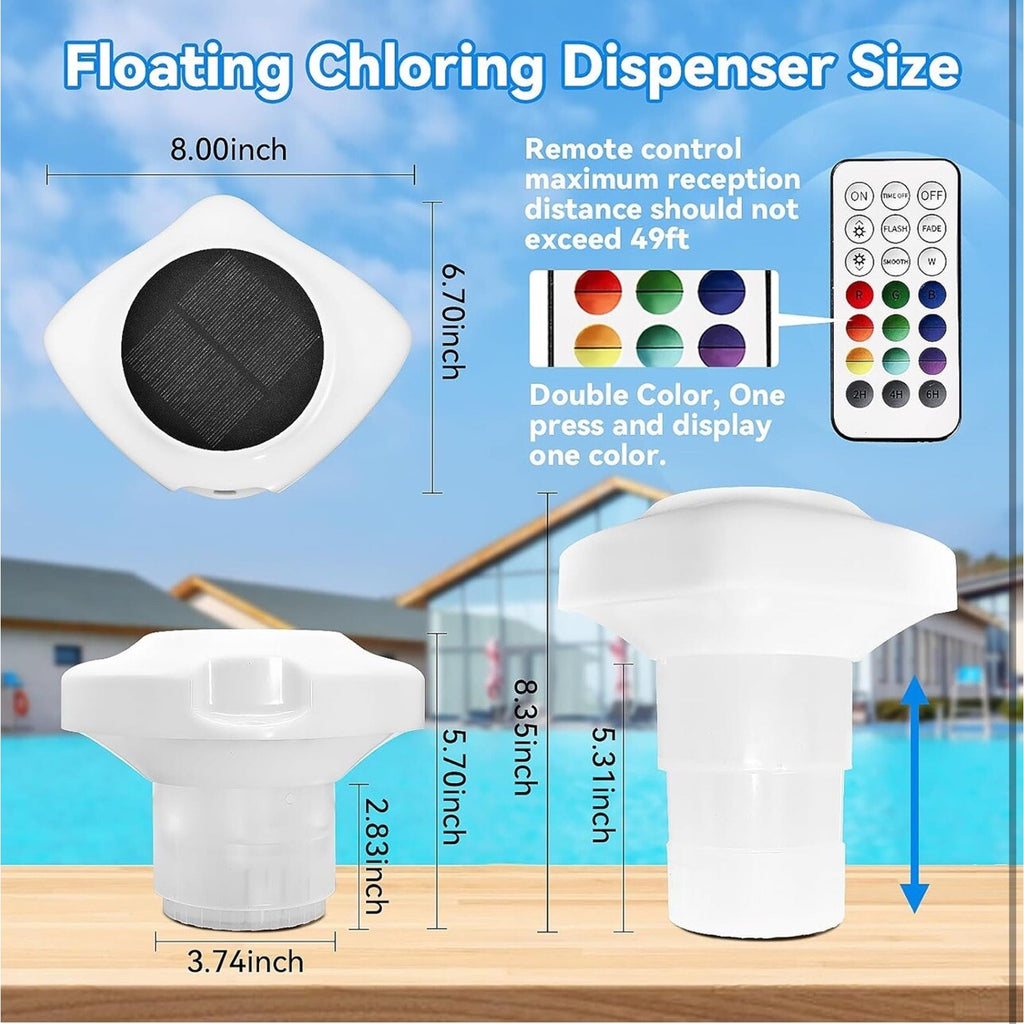 Pool Chlorine Floater, Chlorine Tablet Floater with Colorful Solar
