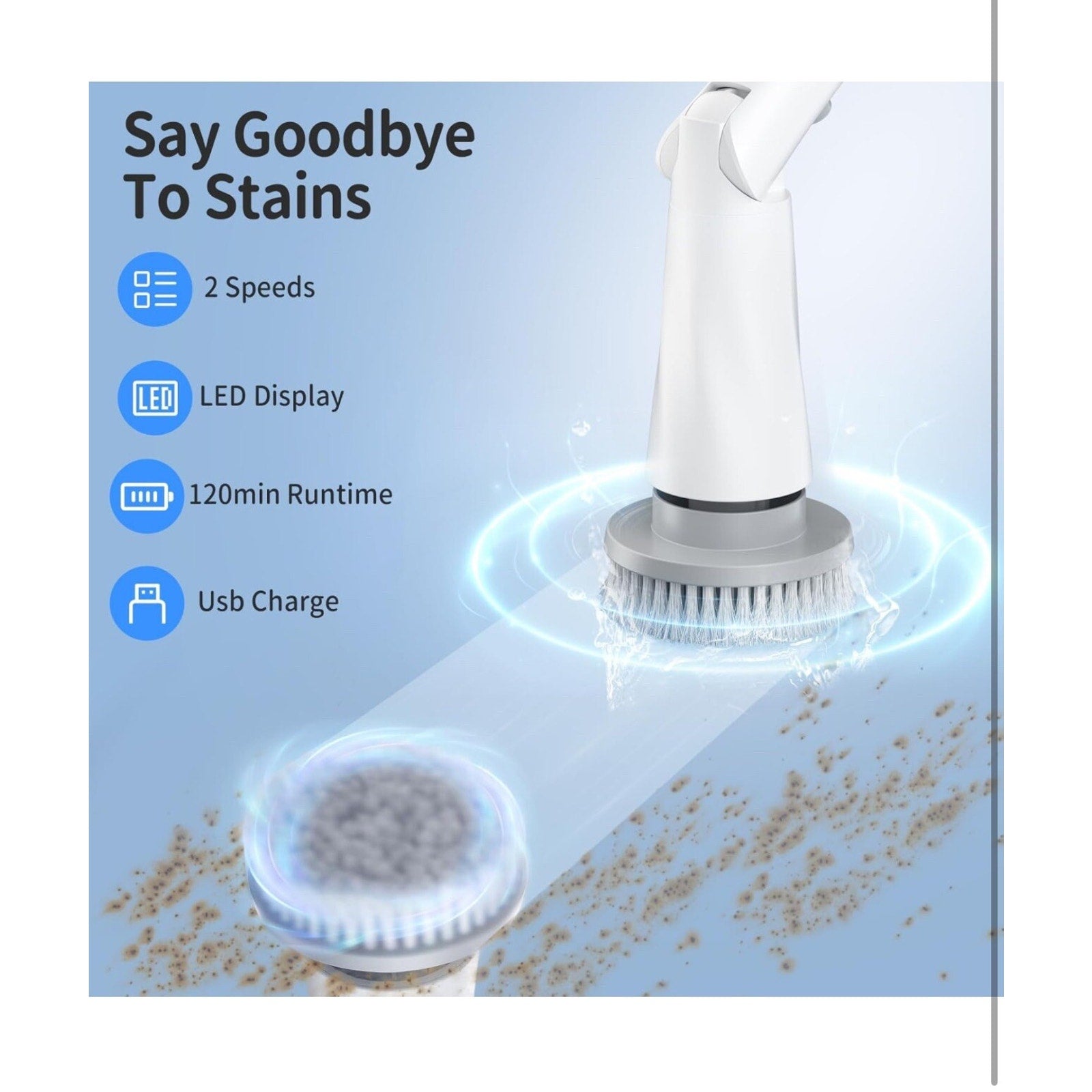 Electric Spin Scrubber, Electric Shower Scrubber with Long Handle Adjustable