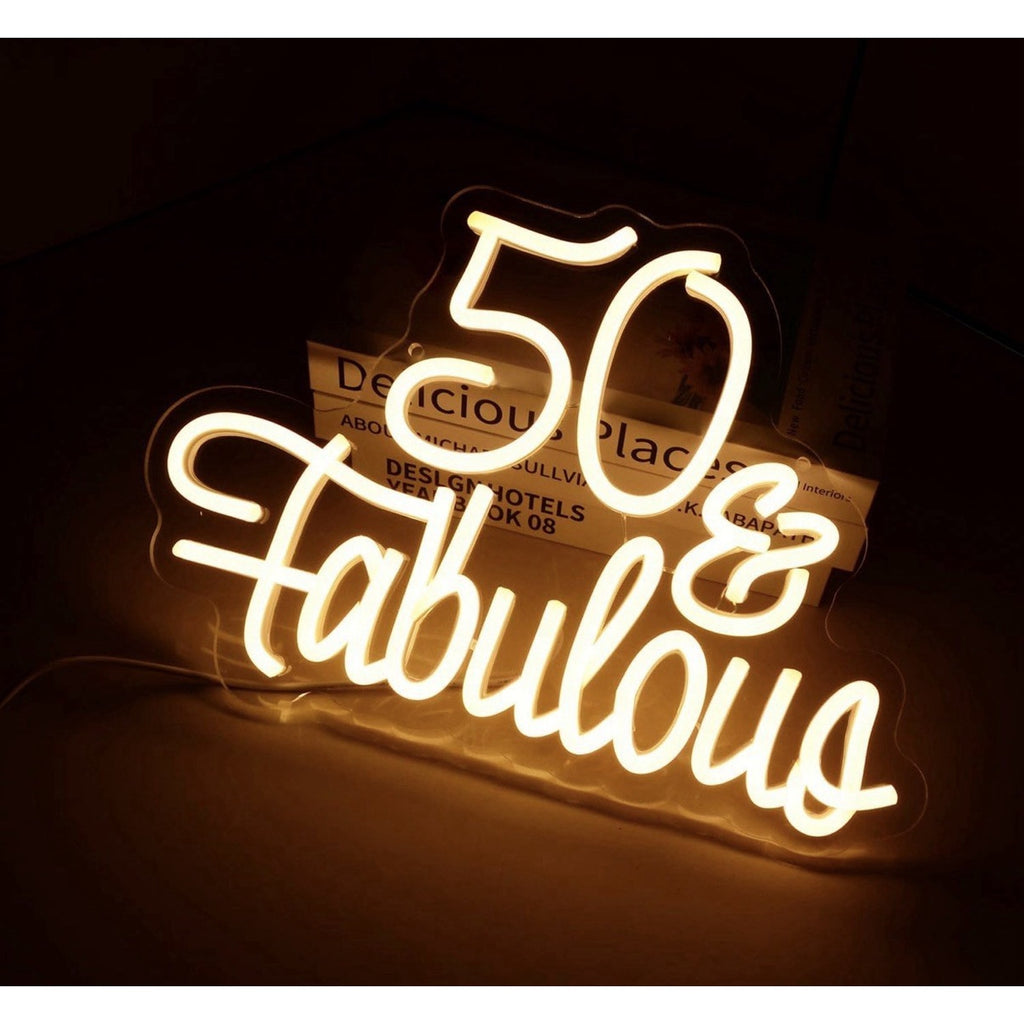 50 Fabulous Neon Light Fifty Years Old Neon Sign for 50th Wedding Anniversary