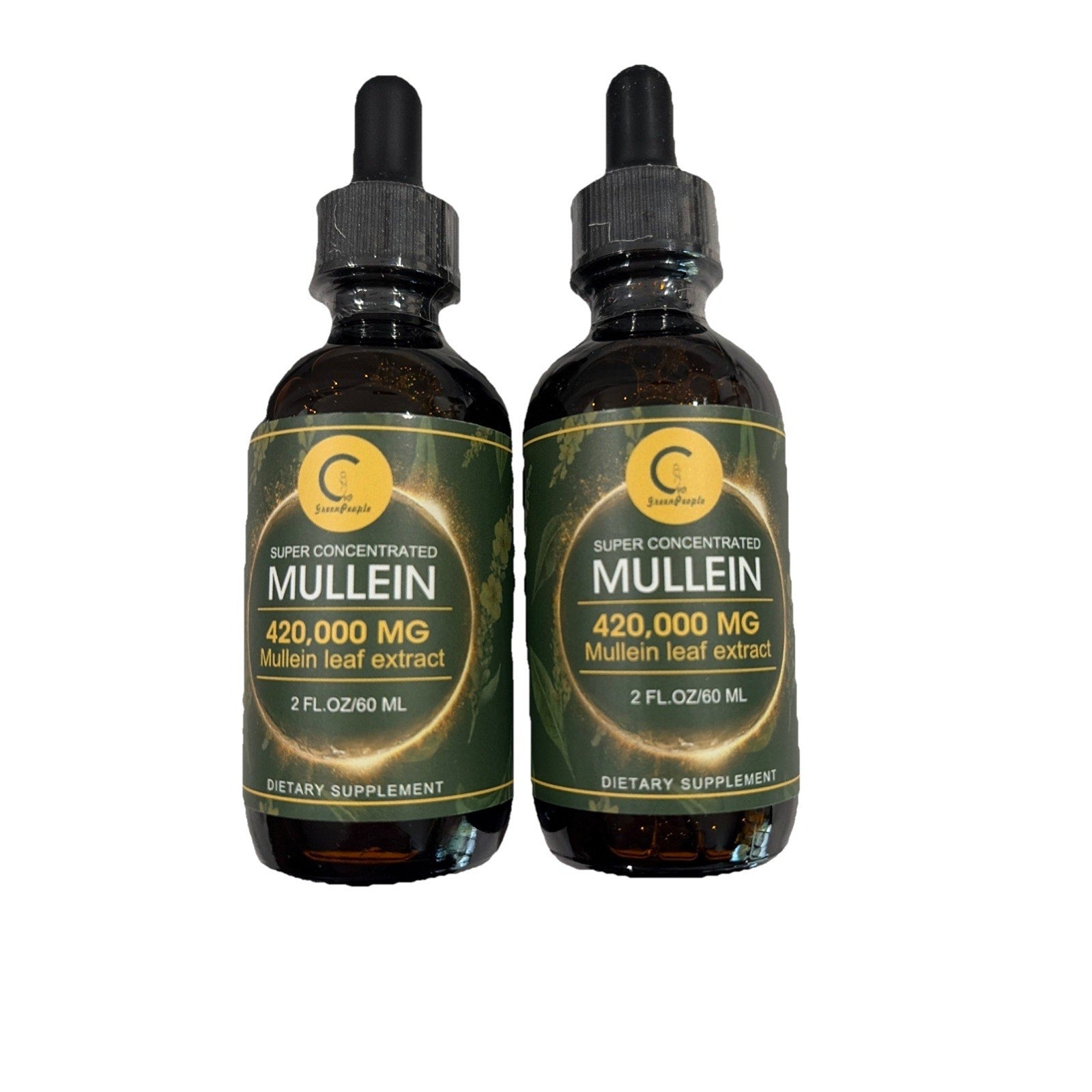 2 PACK Mullein Drops for Lungs, Detox and Cleanse Mullein Extract Supplement