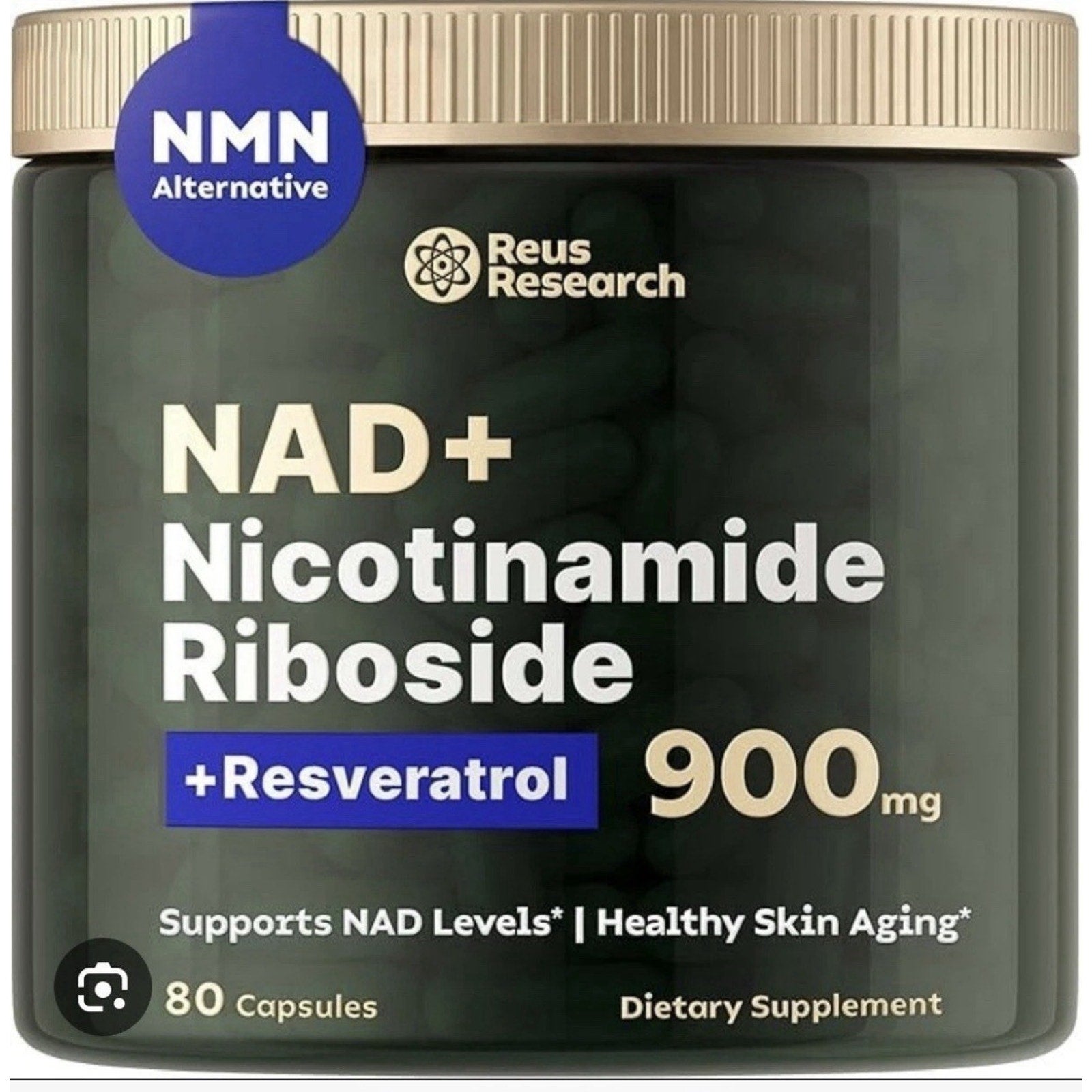 Reus Research NAD+ Liposomal Nicotinamide Riboside 900 mg - 80ct - Exp 01/2027