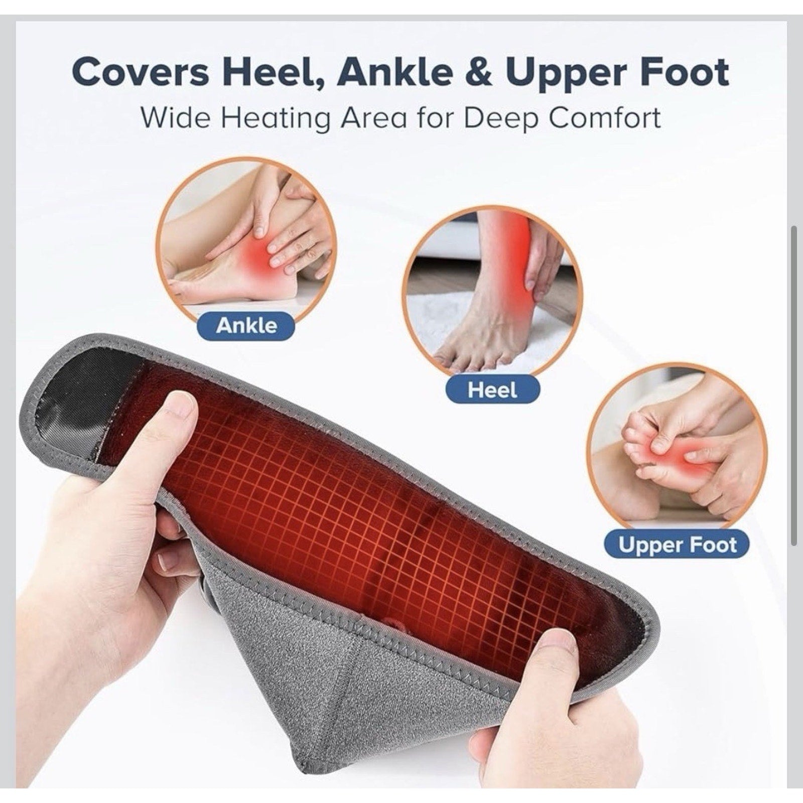 Electric Foot Ankle Massager Relieve Ankle Pain 3 Heat Levels, 3 Vibration Modes