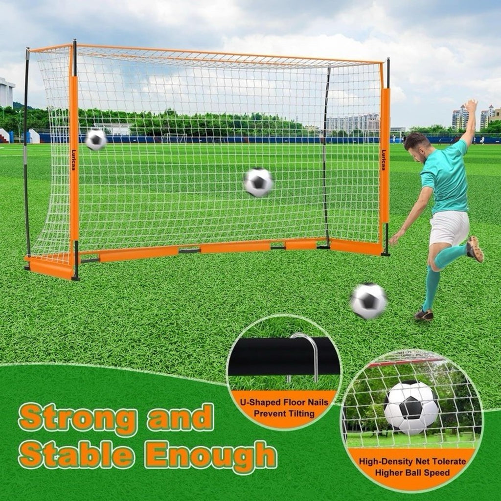 Collapsible Soccer Goal, 12×6 Ft /6×4 Ft Portable Soccer Goal Net for Backyard