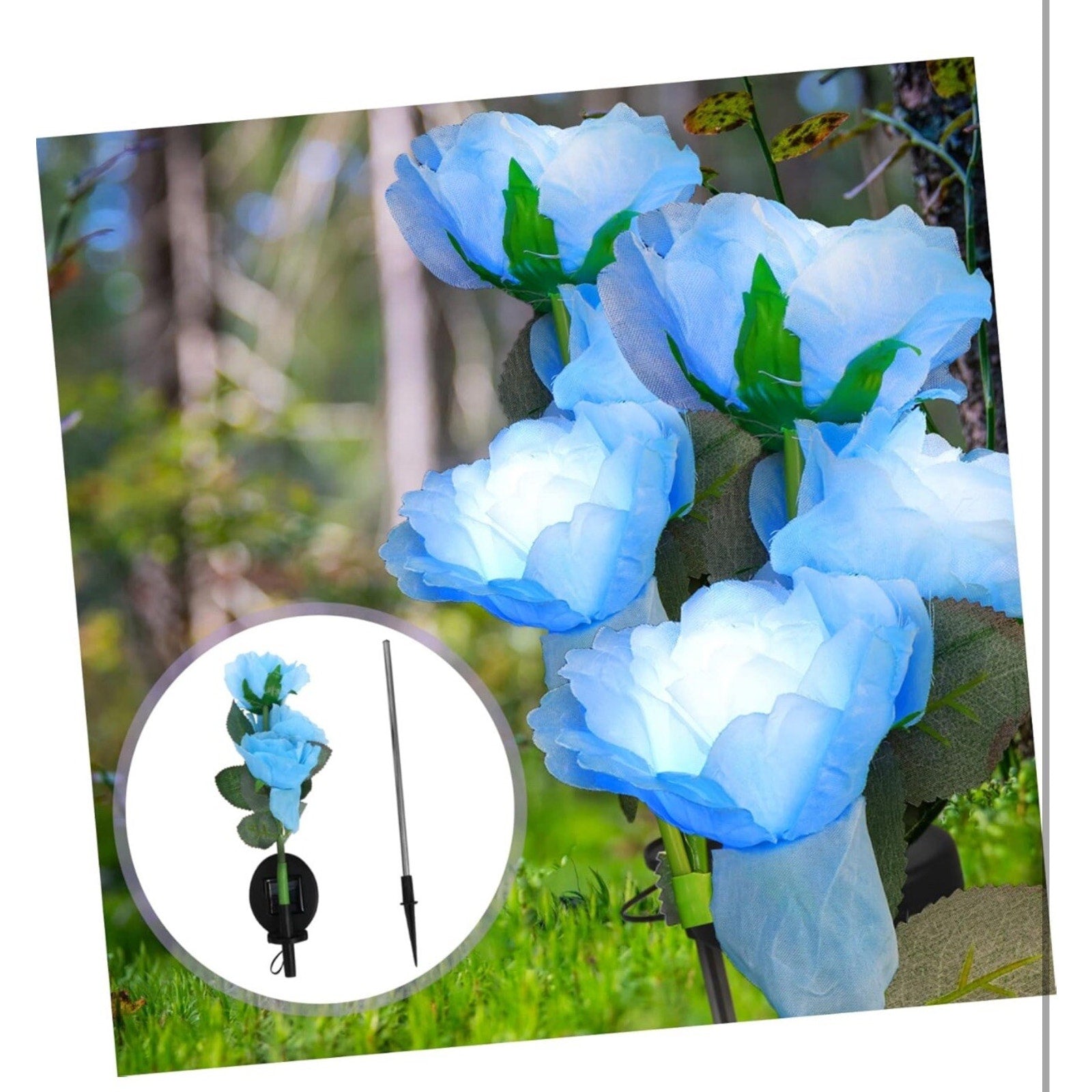 Solar Light Rose Light LED Light Lifelike Lamp Solar Flowers Lights