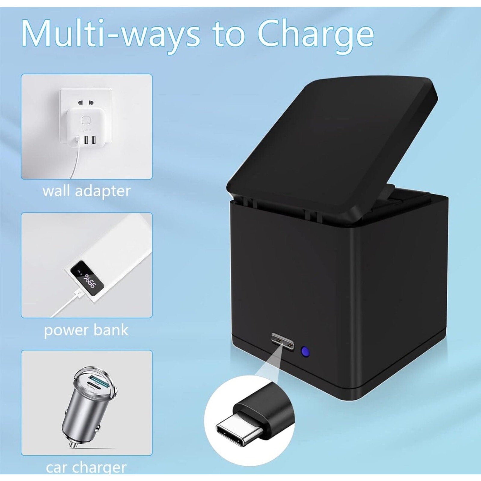 Artman Battery 1500mAh(3xPack) and 3-Channel LED USB Storage Charger