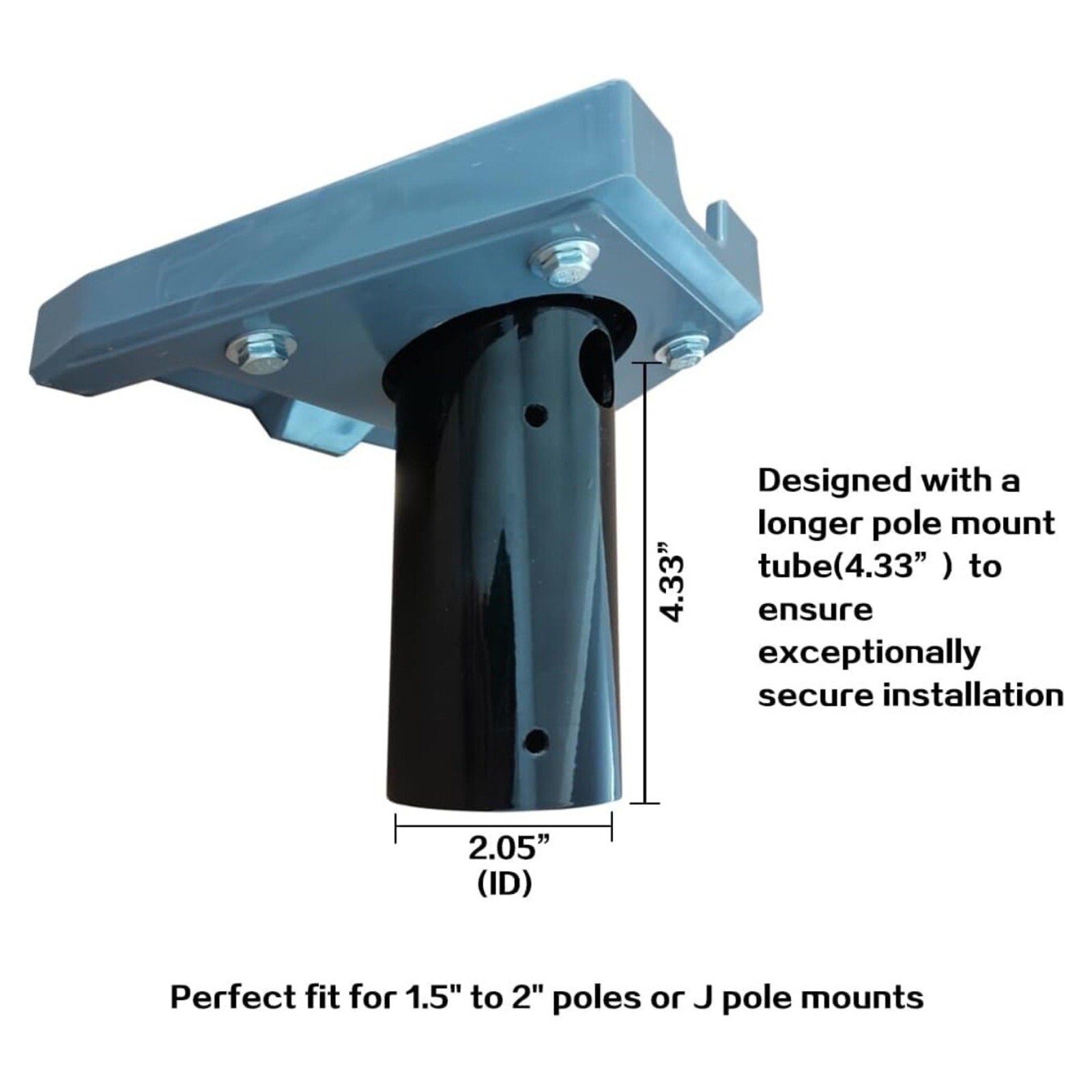 Starlink Gen 3 Pipe Adapter, Stainless Steel 3 Pole Mount, Gray