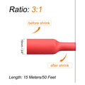 Heat Shrink Tubing, 3:1 Ratio 5/16 Inch Dia 50ft Adhesive Lined Dual Wall Red