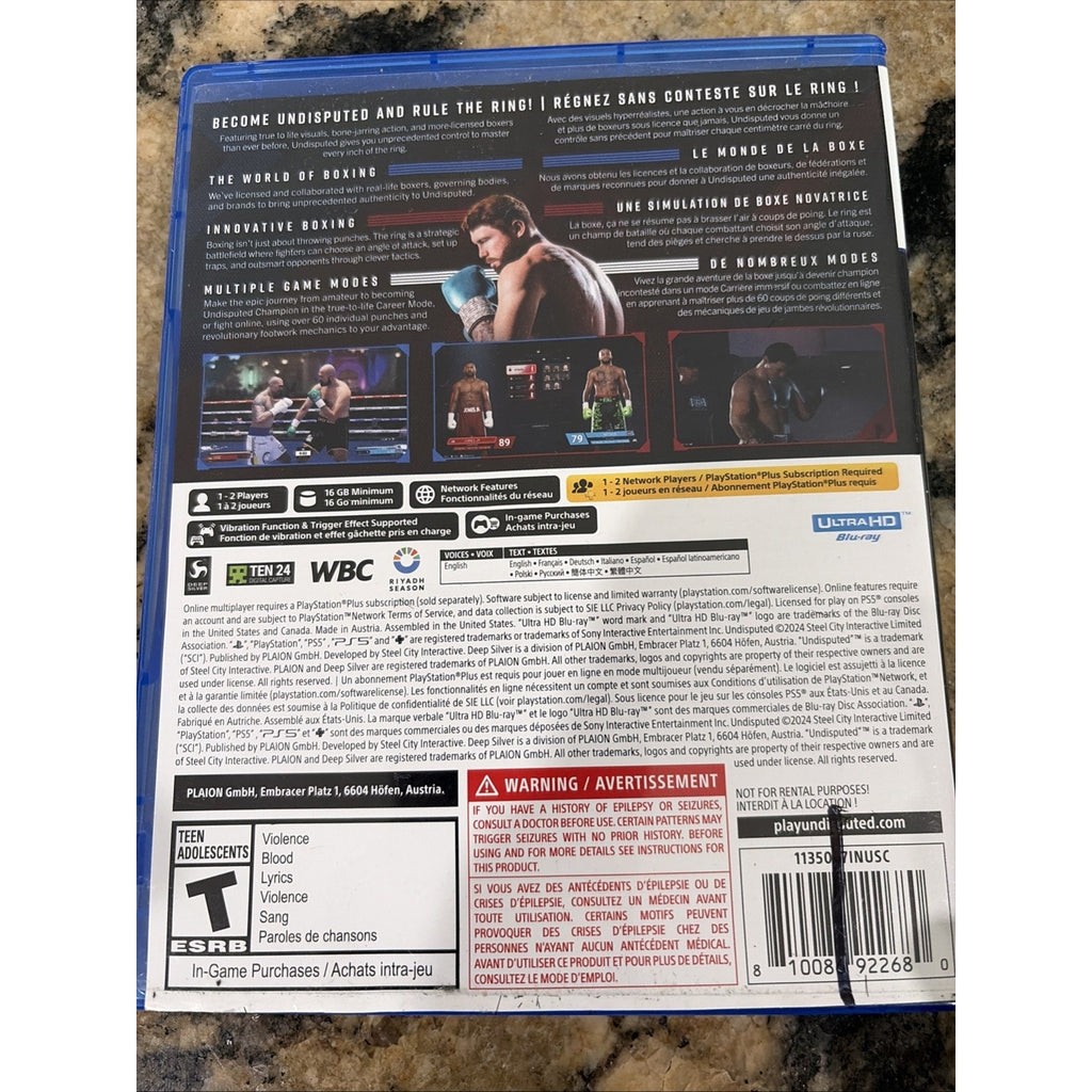 Undisputed (Sony PlayStation 5 PS5, 2024)