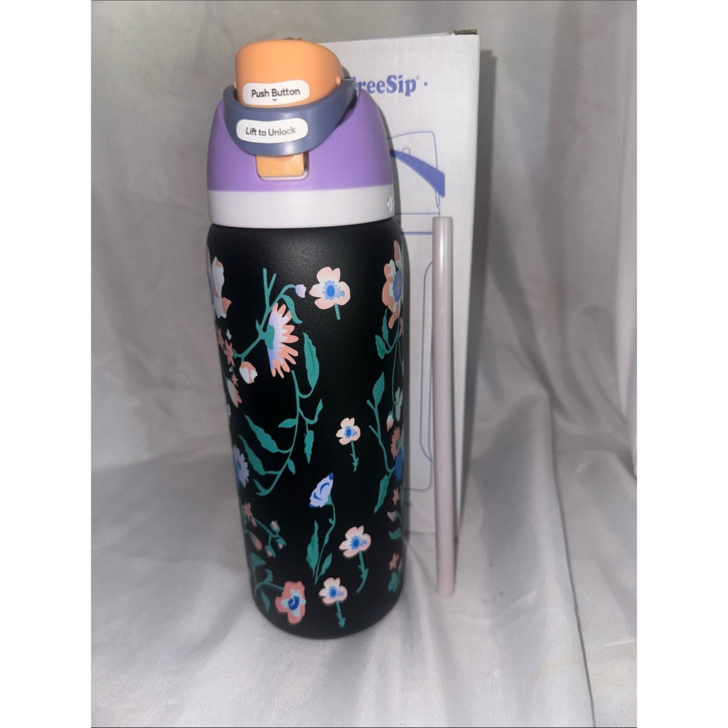 Owala insulated water bottle with a built-in straw. Garden Floral 32oz. 2