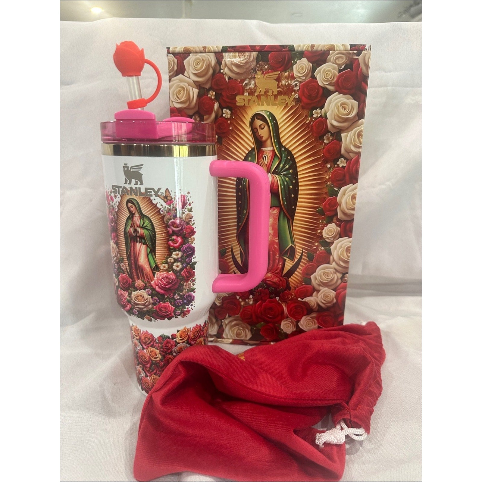 40 oz Stanley Quencher Tumbler - Virgen de Guadalupe Pink #2