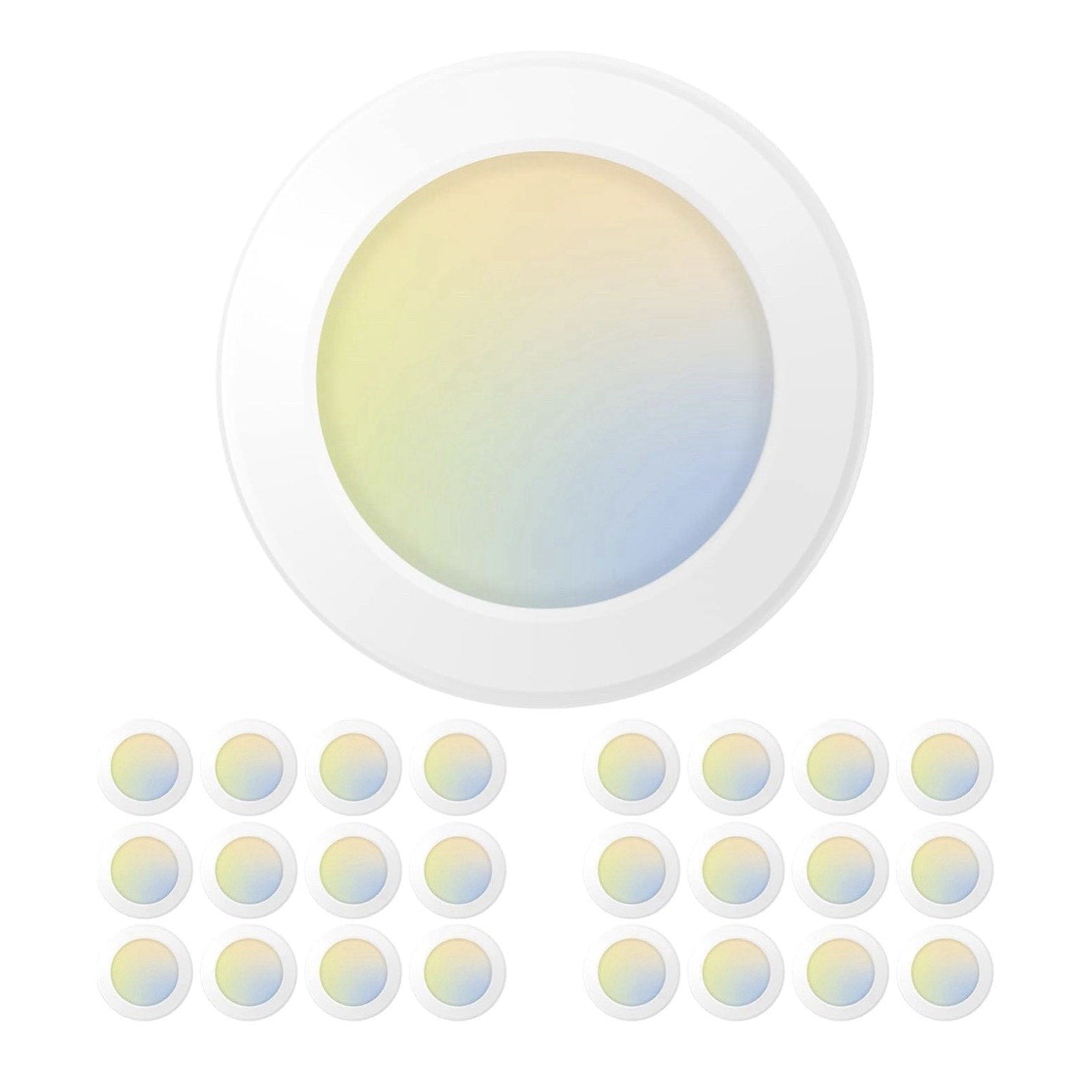 Amico 6 Inch 5CCT LED Disk Lights, Dimmable Flush Mount Ceiling Disc - 24 Pack