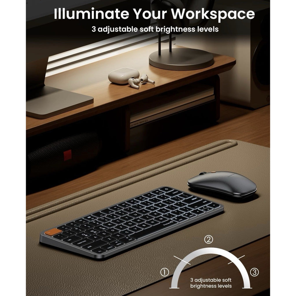 Protoarc Multi-Device Backlit Mac Keyboard And Mouse Combo Model KM90-A