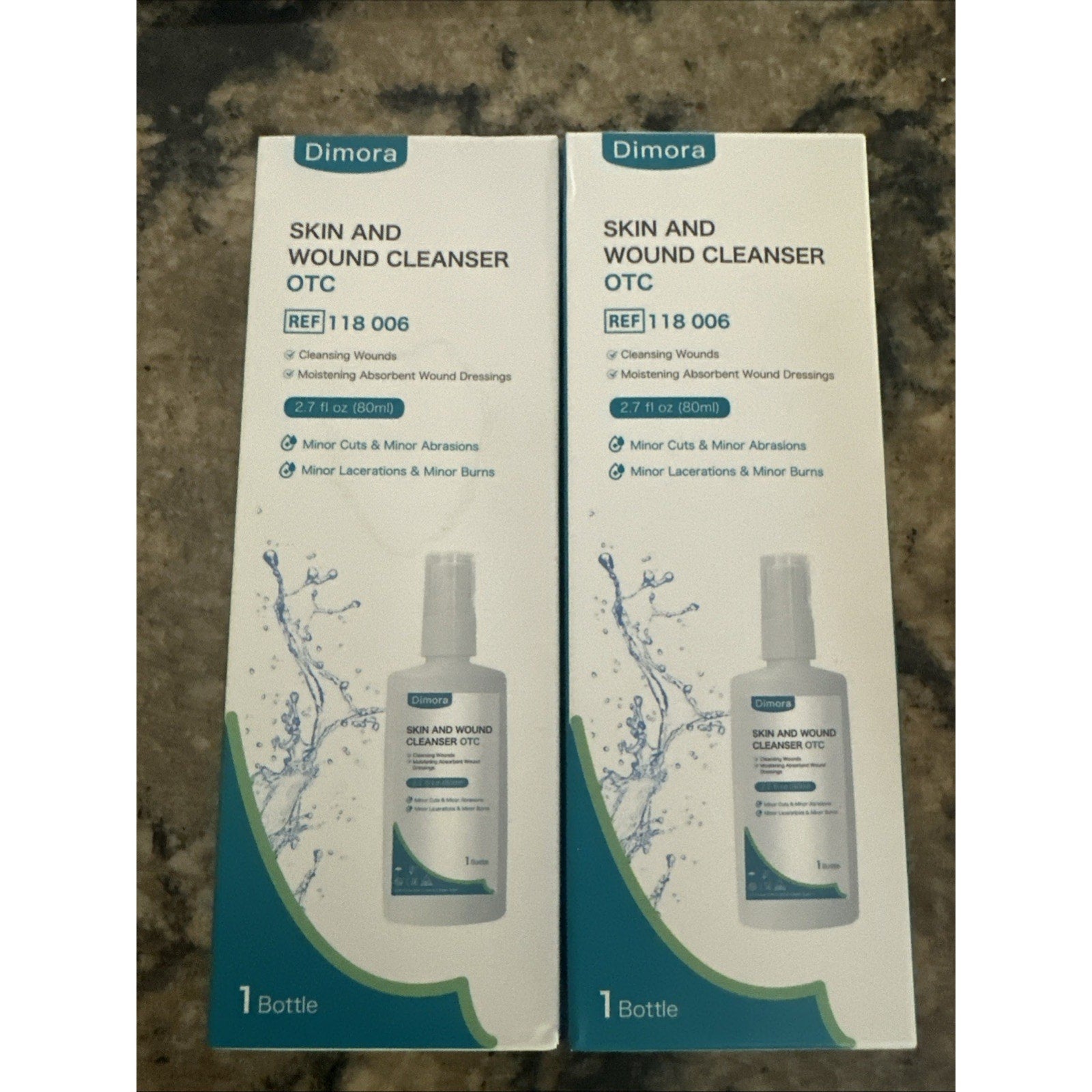 2PK Dimora Skin and Wound Cleanser, OTC First Aid Antiseptic Cleanser,Moistening