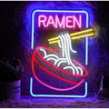 Ramen Neon Sign Noodle Led Neon Lights for Wall Decor Neon Ramen Light up Sign