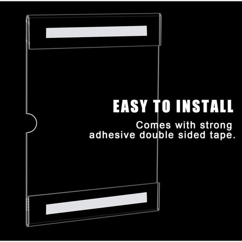 12 pack 8.5 X 11 Wall Mount Acrylic Sign Holder with Tape, Clear Plastic Menu