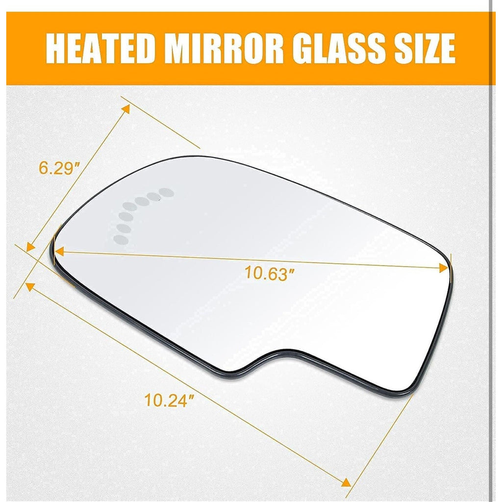 Pair Mirror Glasses Set of 2 Driver & Passenger Side Heated for Chevy Yukon